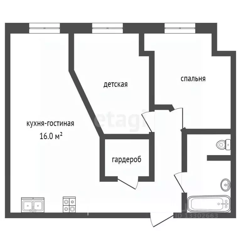 2-к кв. Ханты-Мансийский АО, Сургут Университетская ул., 19 (63.9 м) - Фото 1