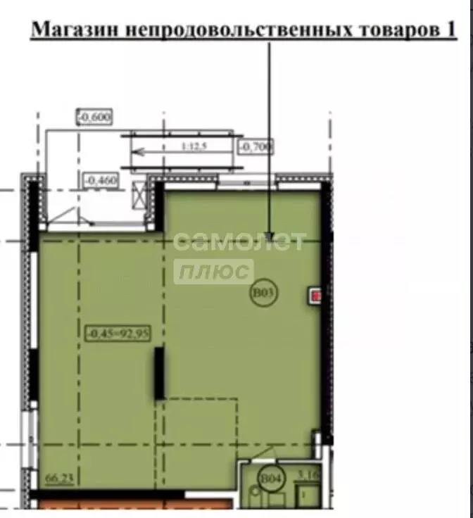 Торговая площадь (69.39 м) - Фото 1