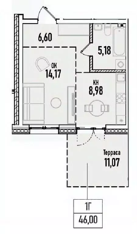 1-к кв. Иркутская область, Иркутск Донская ул., 5Д (46.0 м) - Фото 1