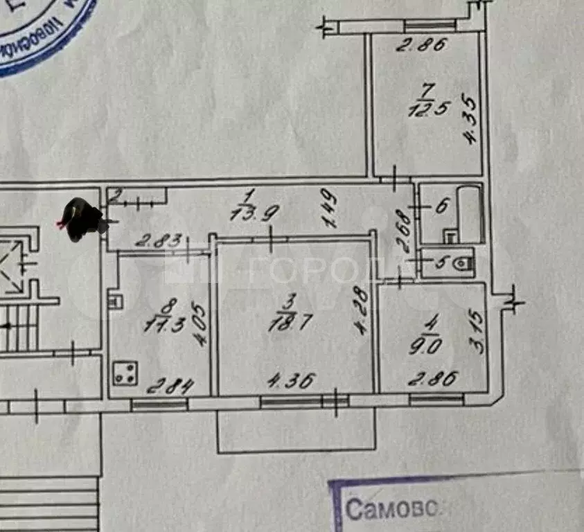 3-к. квартира, 70,1 м, 1/9 эт. - Фото 0