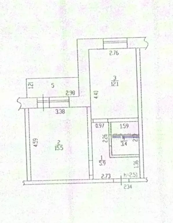 1-к кв. Алтайский край, Барнаул Лазурная ул., 51 (36.0 м) - Фото 2