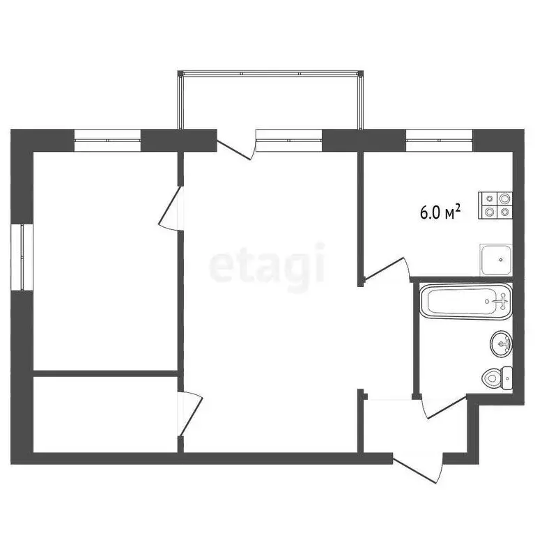 2-комнатная квартира: Череповец, бульвар Доменщиков, 25 (41.7 м) - Фото 1