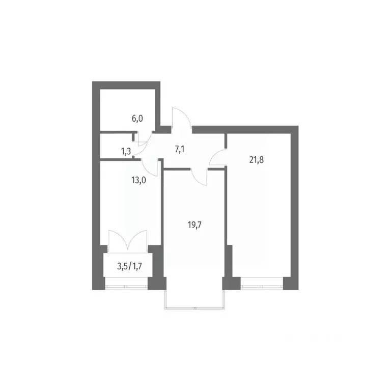 2-к кв. Санкт-Петербург ул. Академика Константинова, 1к1 (70.7 м) - Фото 0