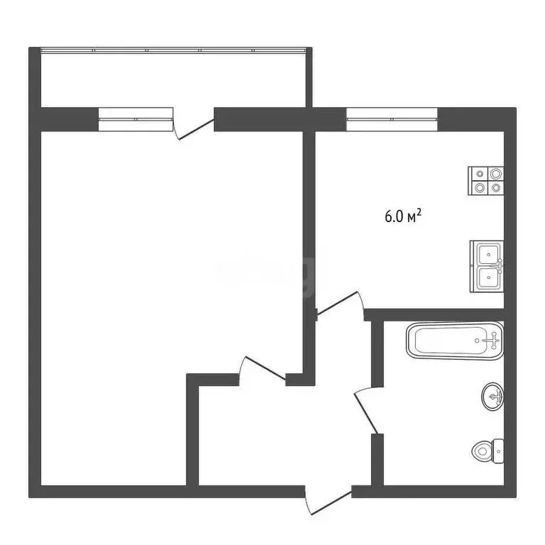 1-комнатная квартира: Омск, Мельничная улица, 89к6 (34 м) - Фото 0