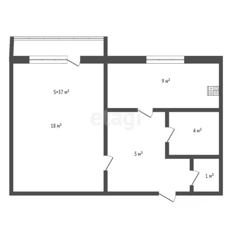 1-к кв. Брянская область, Брянск Московский мкр, 43 (37.0 м) - Фото 1