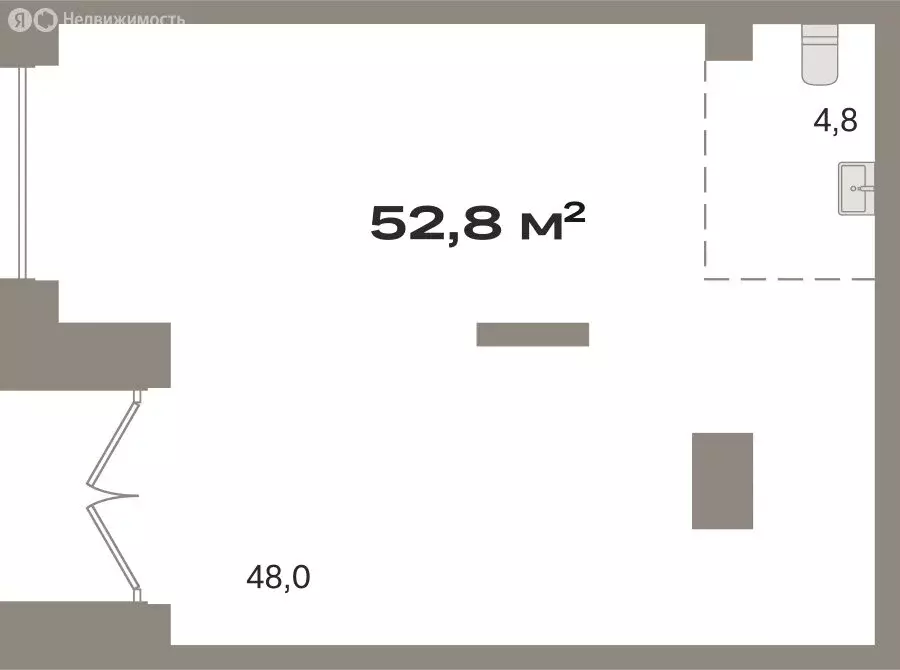 Помещение свободного назначения (52.8 м) - Фото 1
