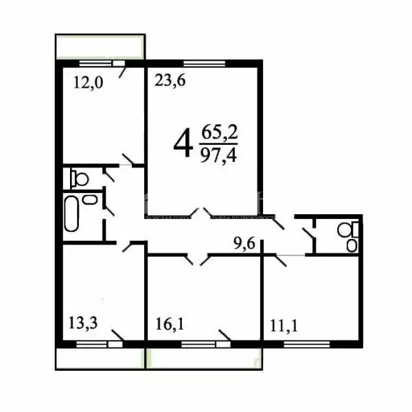 4-комнатная квартира: Москва, улица Руднёвка, 18 (98 м) - Фото 0