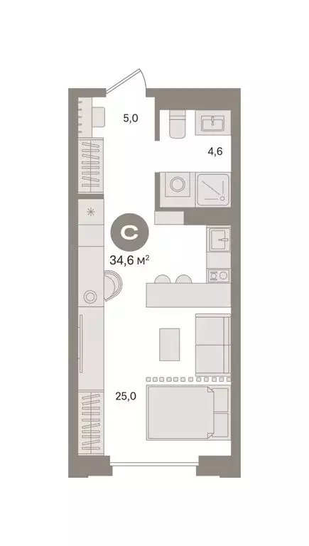 Квартира-студия: Москва, Огородный проезд, 20 (34.6 м) - Фото 0