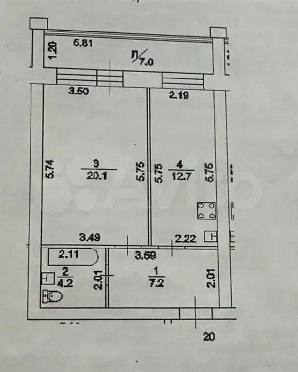 1-к. квартира, 47,7 м, 5/15 эт. - Фото 0