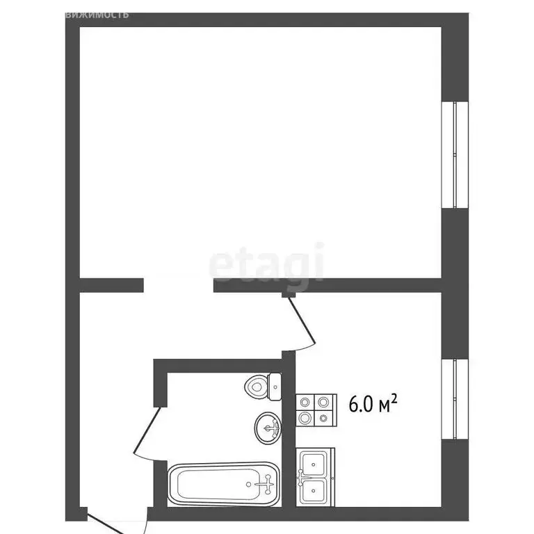 1-комнатная квартира: Воскресенск, улица Ломоносова, 98 (31.1 м) - Фото 1