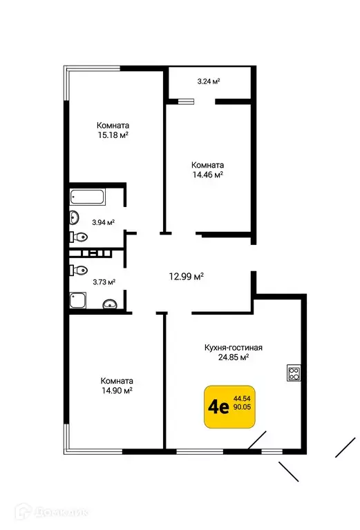 Продаётся 4-к квартира, 91.67 м - Фото 0