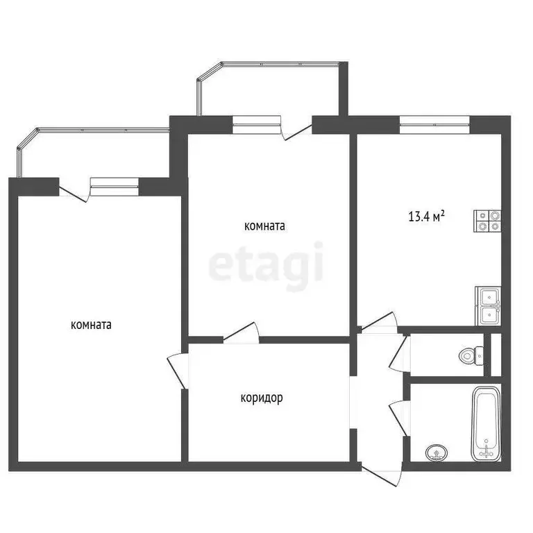 2-комнатная квартира: Тюмень, Широтная улица, 104к1 (65.3 м) - Фото 0
