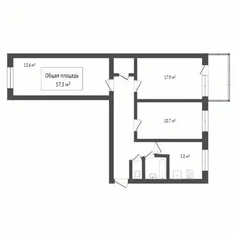 3-к кв. Томская область, Томск ул. Пушкина, 27Д (55.5 м) - Фото 1
