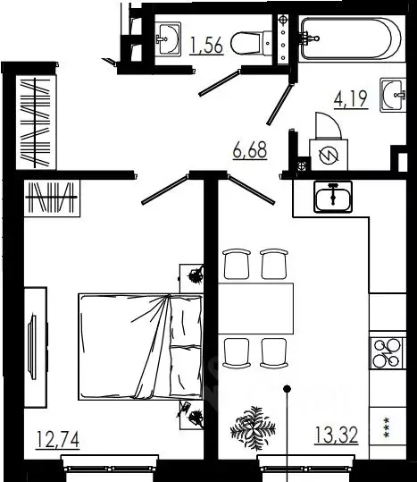 1-к кв. Ленинградская область, Тосненский район, Форносовское ... - Фото 1