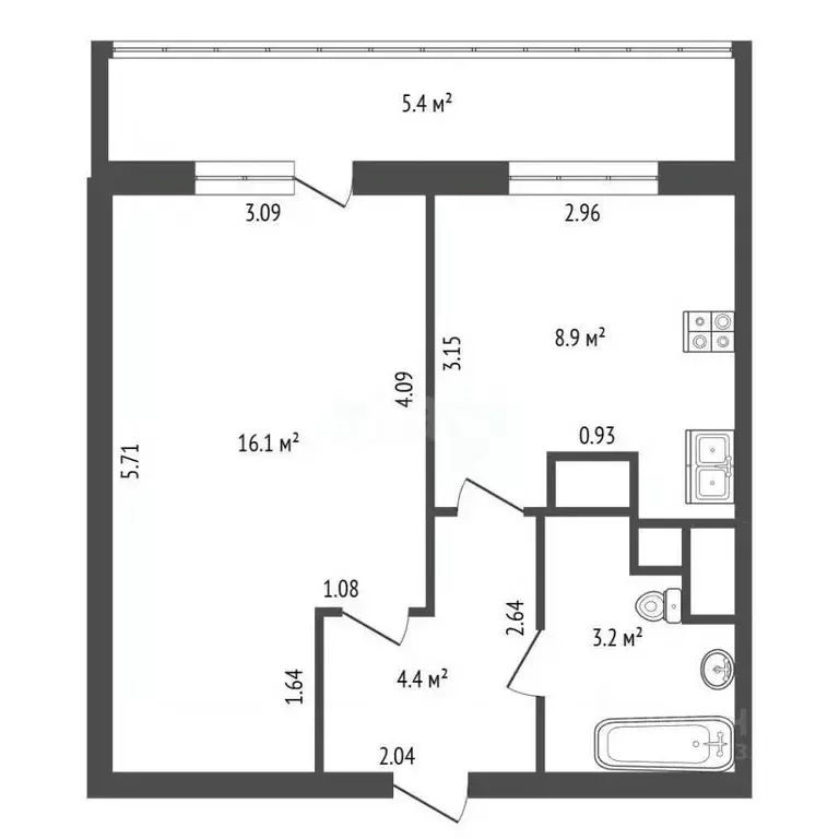 1-к кв. Санкт-Петербург Дунайский просп., 28к2 (36.0 м) - Фото 2