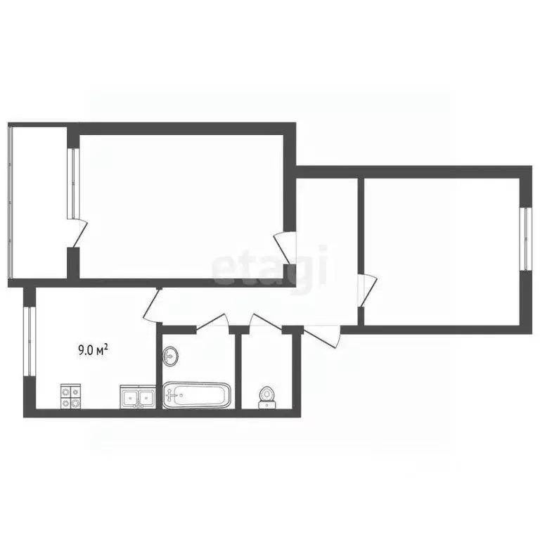 2-к кв. Ямало-Ненецкий АО, Новый Уренгой Ягельный мкр, ул. Южная, 30А ... - Фото 2