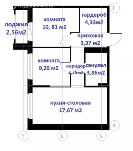 2-комнатная квартира: Екатеринбург, Золотистый бульвар, 13 (53.96 м) - Фото 0