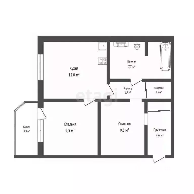 1-к кв. Тюменская область, Тюменский район, д. Дударева ул. ... - Фото 0