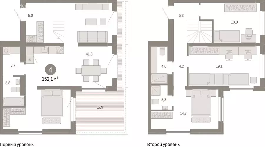 4-комнатная квартира: новосибирск, большевистская улица, с49 (152.1 м) - Фото 0