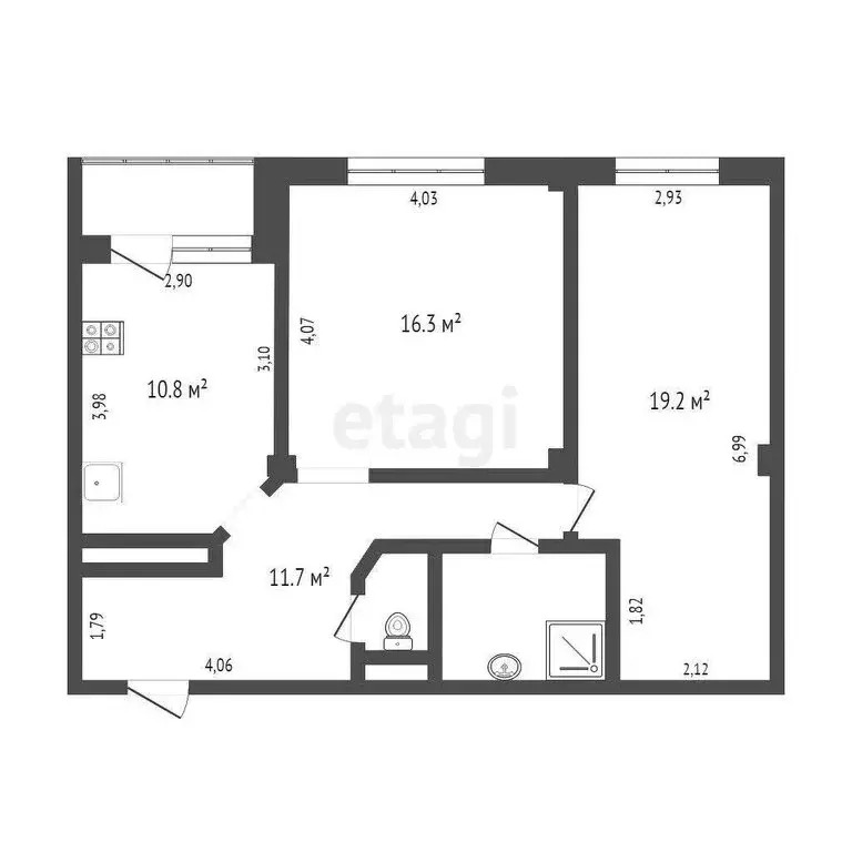 2-комнатная квартира: Омск, Транссибирская улица, 6 (63.6 м) - Фото 2