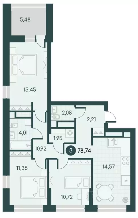 3-к кв. Курганская область, Курган Малиновые высоты жилой комплекс ... - Фото 0