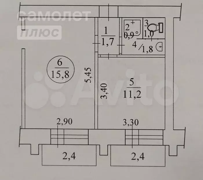 Комната 15,8м в 1-к., 8/9эт. - Фото 1