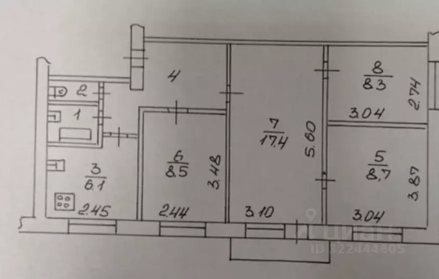 3-к кв. Новгородская область, Великий Новгород просп. Александра ... - Фото 1