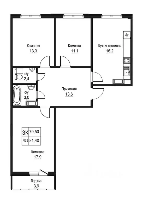 3-к кв. Нижегородская область, Нижний Новгород Торпедо жилой комплекс ... - Фото 1