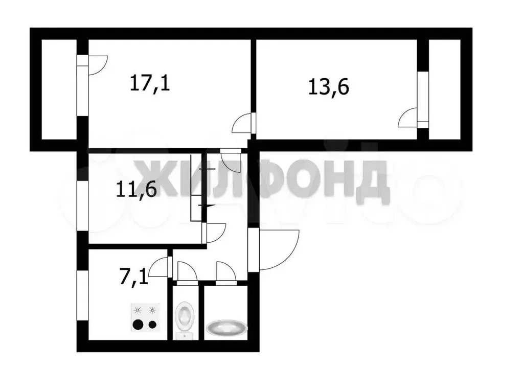 3-к. квартира, 60,1 м, 9/9 эт. - Фото 0