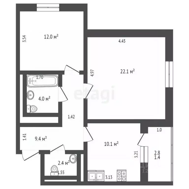 2-к кв. Москва ул. Малая Очаковская, 6 (60.0 м) - Фото 1