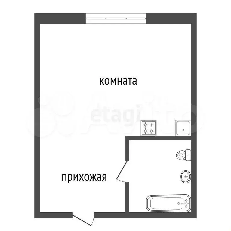 Квартира-студия, 18,6 м, 3/5 эт. - Фото 0