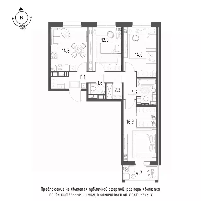 3-к кв. Омская область, Омск Зеленая река мкр, 7 (79.0 м) - Фото 0