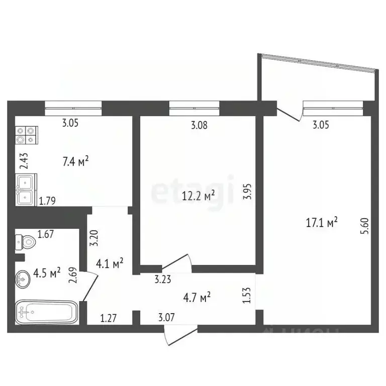 2-к кв. Оренбургская область, Оренбург Салмышская ул., 5/2 (50.0 м) - Фото 2