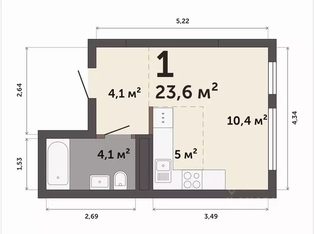 Студия Свердловская область, Екатеринбург Втузгородок жилрайон, Шарташ ... - Фото 1