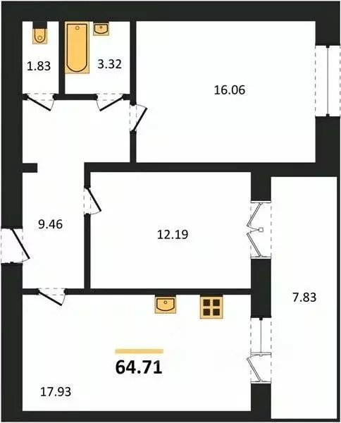 2-к кв. Пензенская область, Пенза ул. 8 Марта, 31к5 (64.71 м) - Фото 0