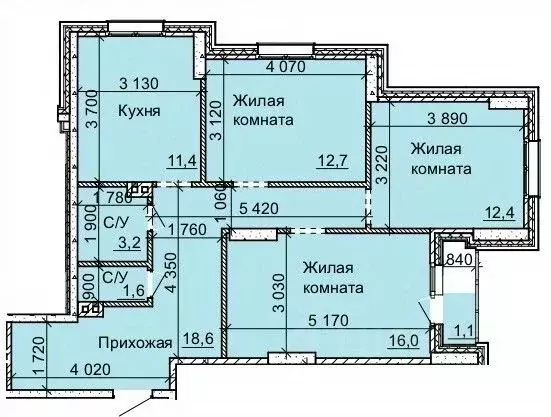 3-к кв. Новосибирская область, Новосибирск Юбилейный мкр,  (76.9 м) - Фото 0