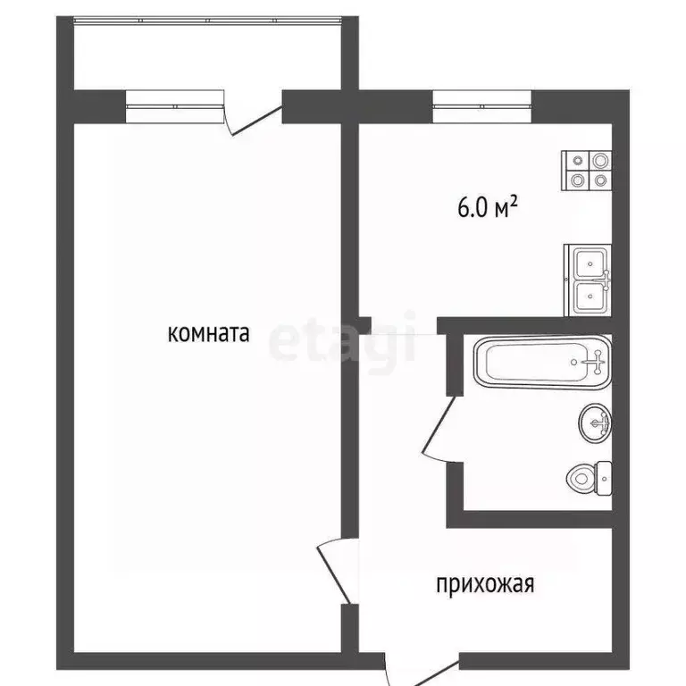 Квартира, 1 комната, 30 м - Фото 1
