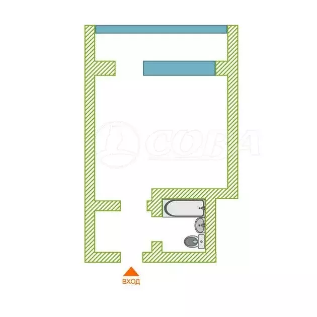 Квартира-студия: Тюмень, улица Мельникайте, 115 (17.3 м) - Фото 2