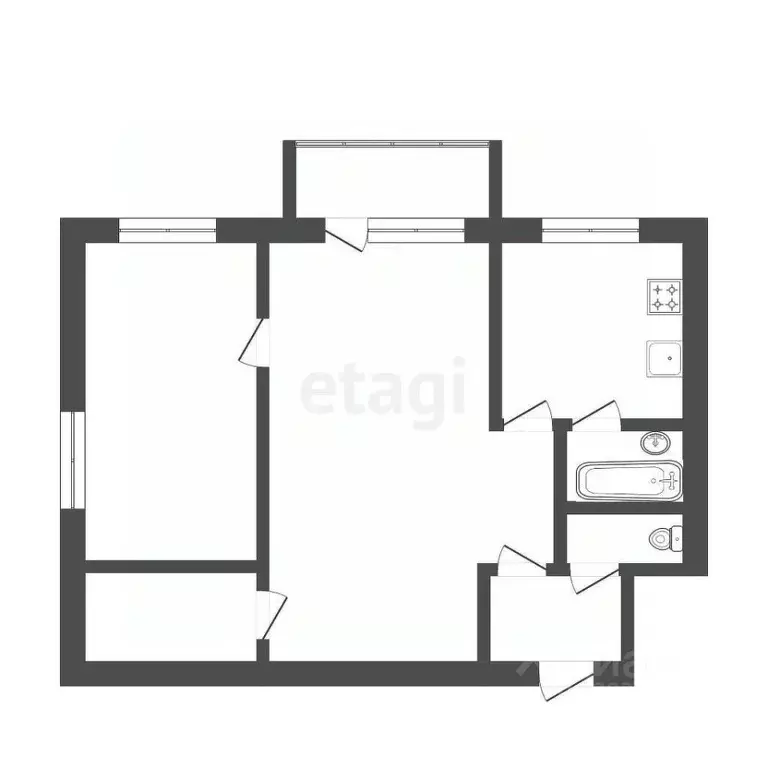 2-к кв. Тюменская область, Тюмень Советская ул., 124 (43.4 м) - Фото 2