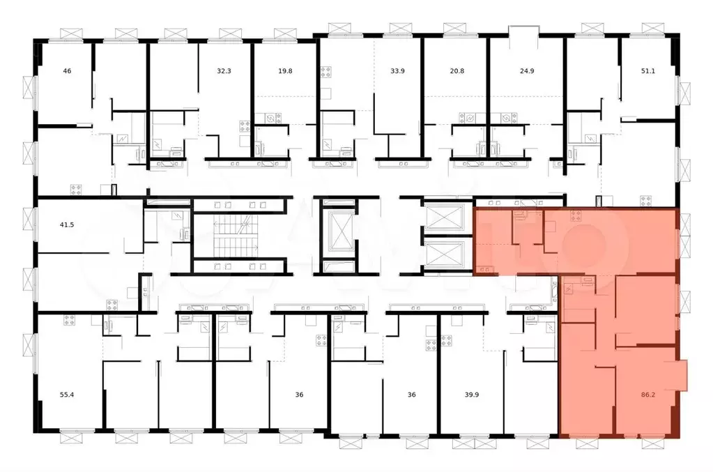 3-к. квартира, 86,2 м, 12/25 эт. - Фото 1