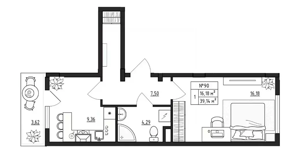 1-к кв. Ленинградская область, Гатчинский муниципальный округ, д. ... - Фото 1