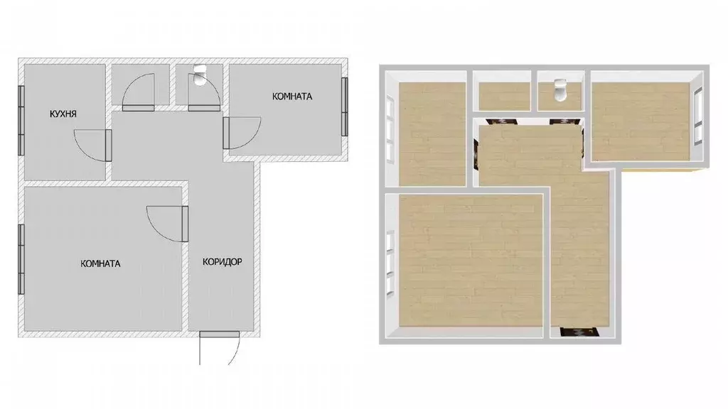 Квартира, 2 комнаты, 54 м - Фото 1