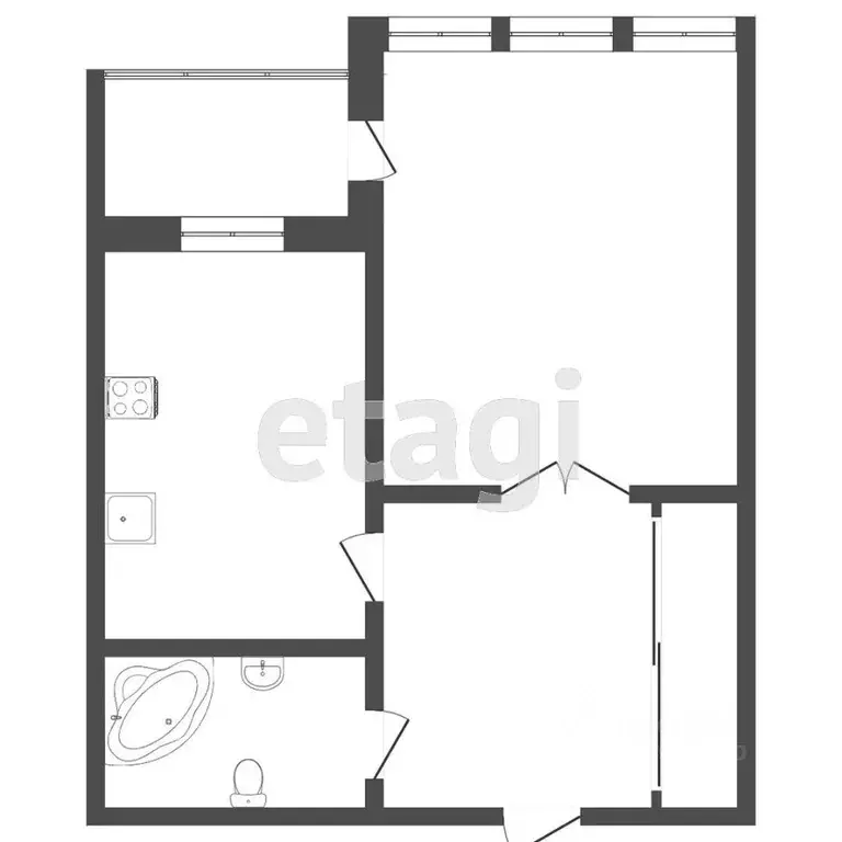1-к кв. Тюменская область, Тюмень ул. Газовиков, 49к1 (44.8 м) - Фото 0