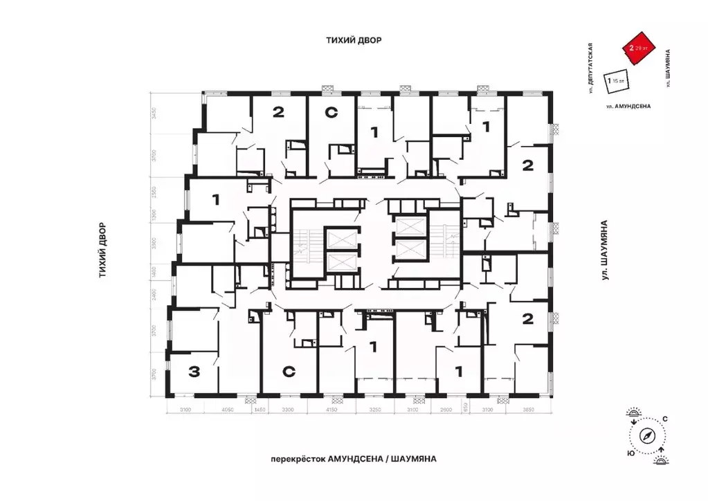 3-к кв. Свердловская область, Екатеринбург ул. Шаумяна, 11 (76.14 м) - Фото 2