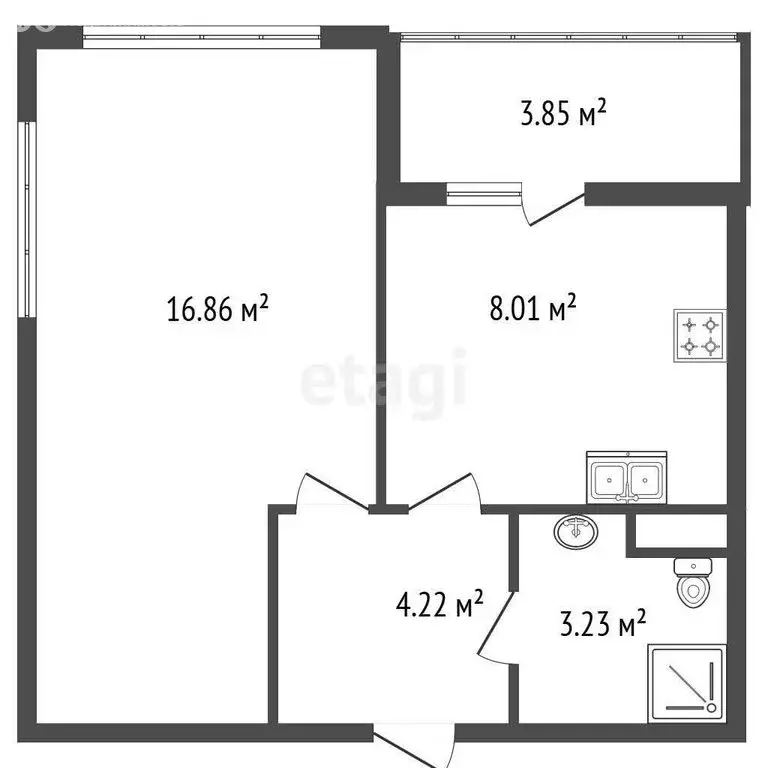 1-комнатная квартира: городской посёлок Новоселье, Центральная улица, ... - Фото 1