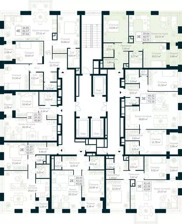 2-комнатная квартира: Уфа, жилой район Глумилино, жилой комплекс Урман ... - Фото 2