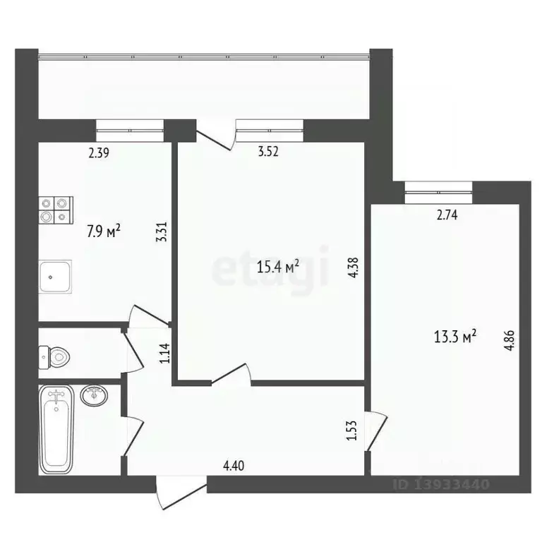 2-к кв. Тюменская область, Тюмень ул. Червишевский Тракт, 31 (52.0 м) - Фото 2
