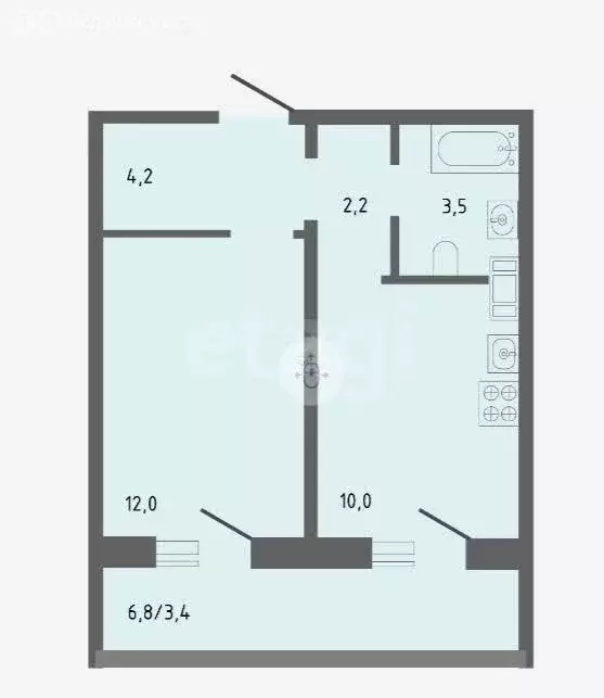 1-комнатная квартира: Курган, жилой район Заозёрный, 13-й микрорайон, ... - Фото 1