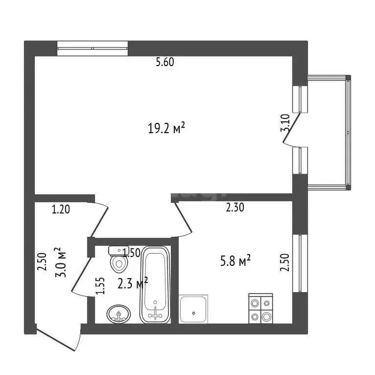 1-комнатная квартира: Тюмень, Ямская улица, 110 (30.9 м) - Фото 0
