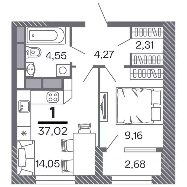 1-к кв. Рязанская область, Рязань Петра и Февронии жилой комплекс ... - Фото 1